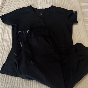 Med Couture Black Jogger and scrub top bundled set